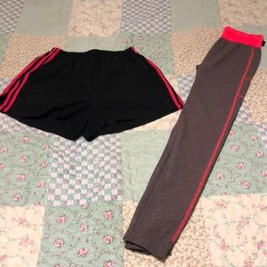 Adidas athletic short / free neon leggings